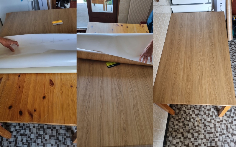 Rénovation d'une table avec du cover en vinyle Rénovation d'une table avec du cover en vinyle